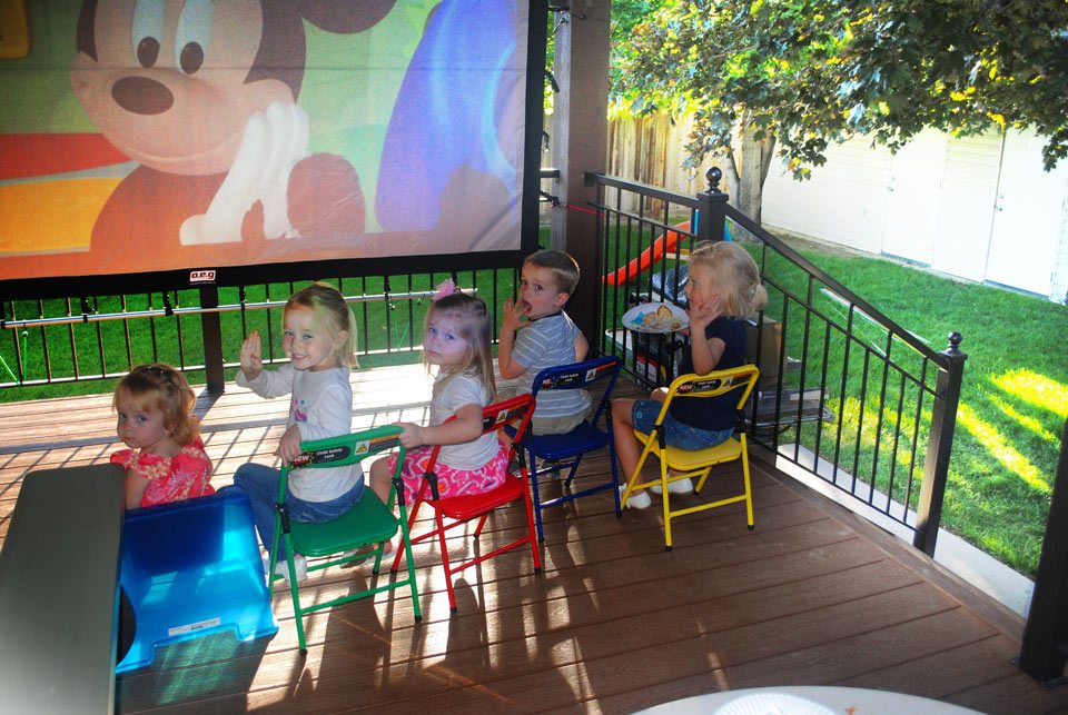 shade pergola deck outdoor movie