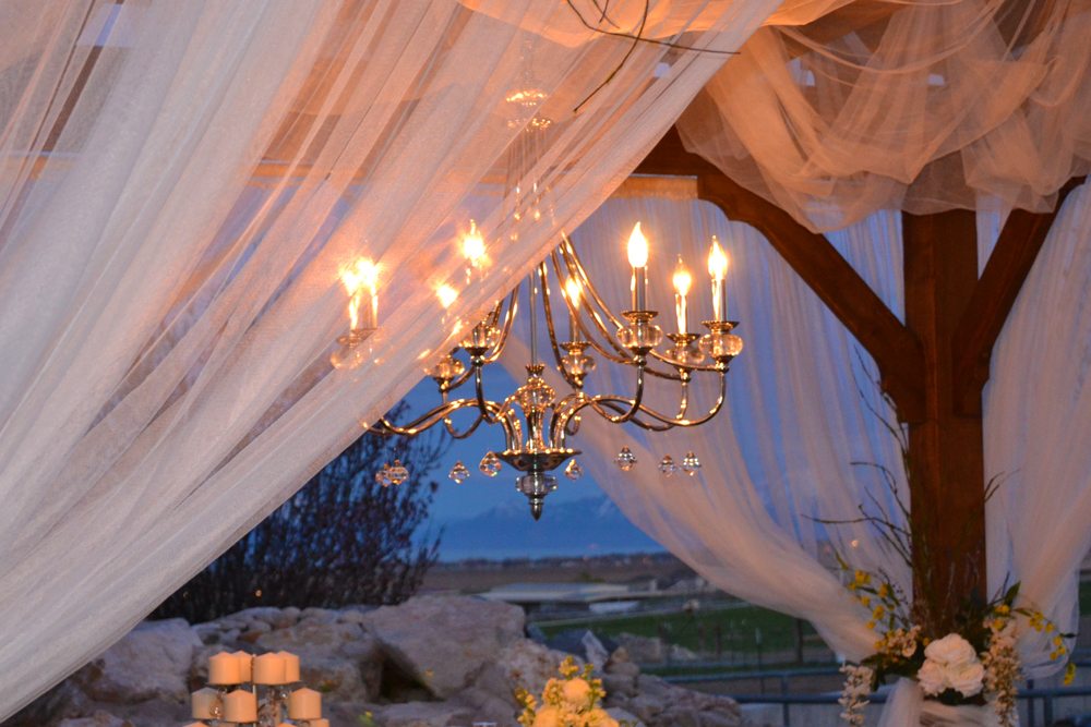 chandelier wedding pergola