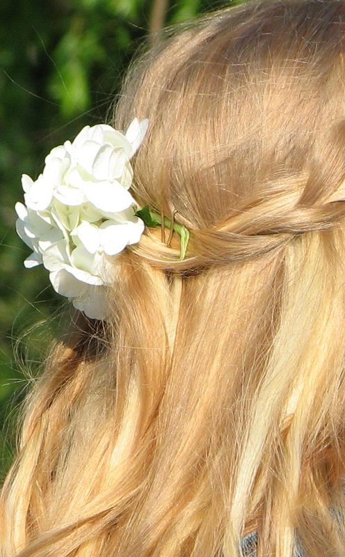 blonde hair flower