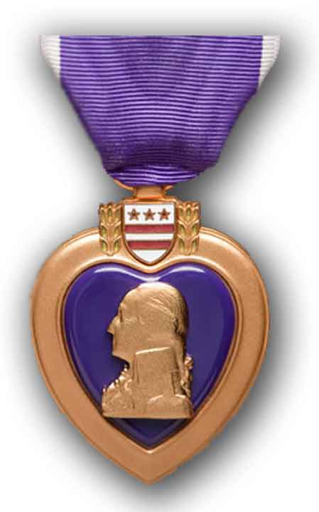 purple heart badge of military merit.