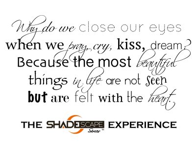 ShadeScape sign close our eyes