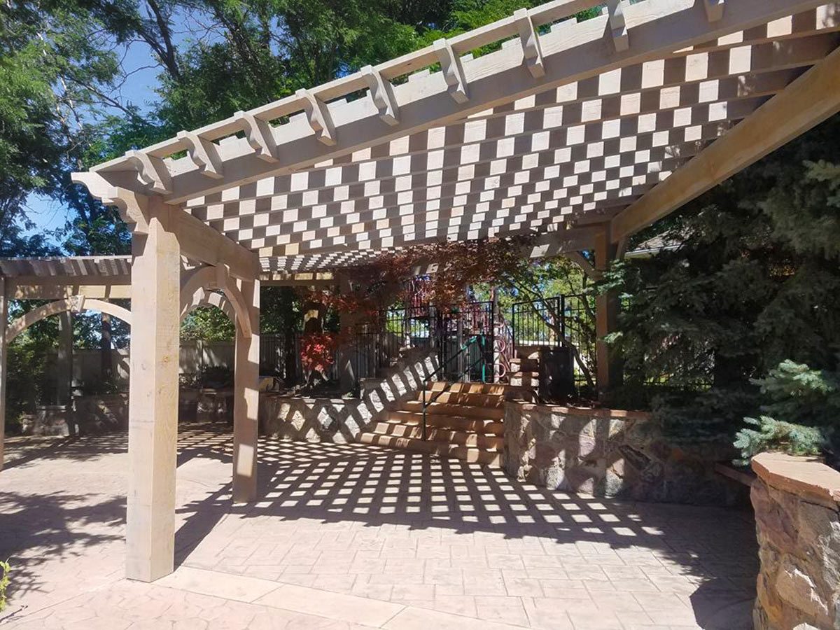 wood pergola replaced by