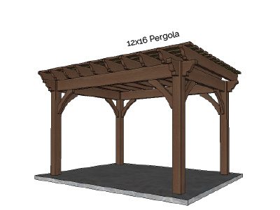 wooden pergola kit 12x16