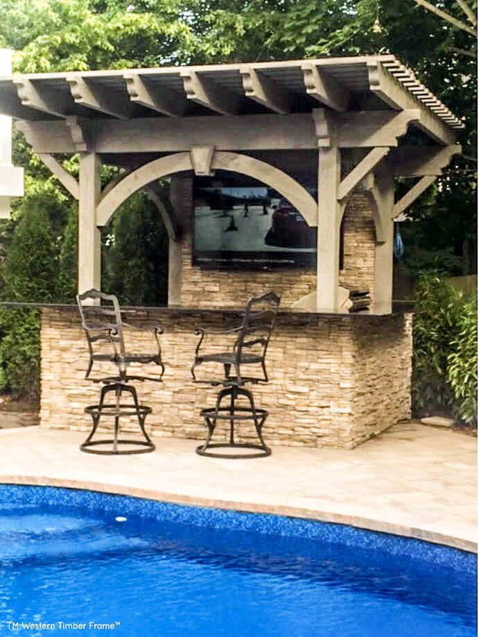 outdoor tv by pool