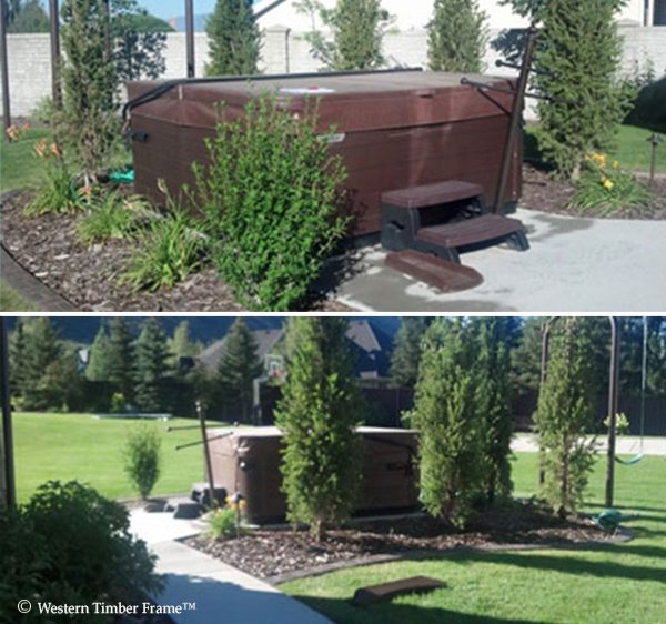 hot tub gazebo area before