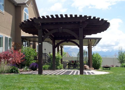 round radius roof solid wood pergola