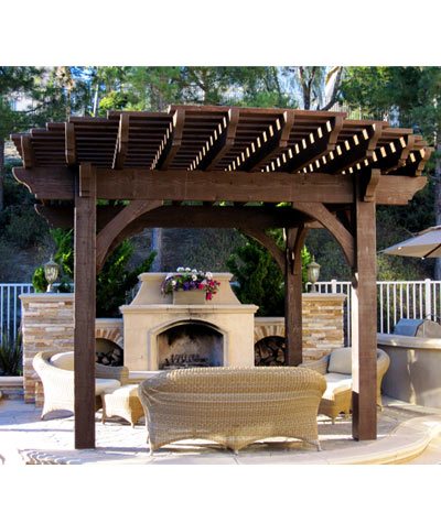 radius-roof-slide solid wood radius roof timber frame pergola outdoor fireplaace