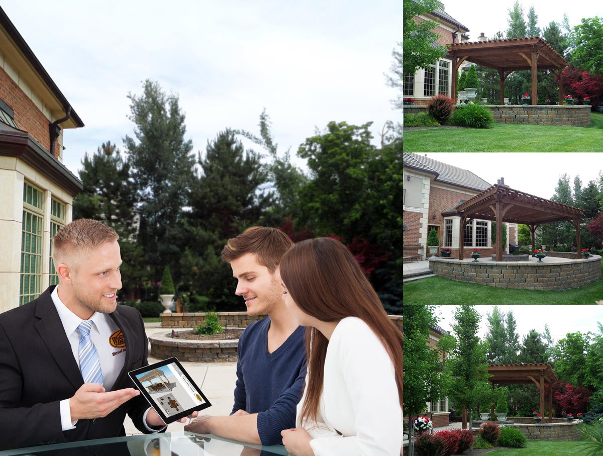 design manager showing design to couple