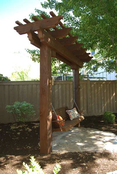 trellis bench swing