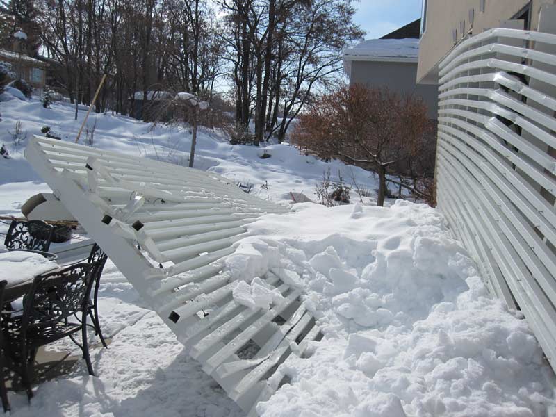 snow collapsed pergola