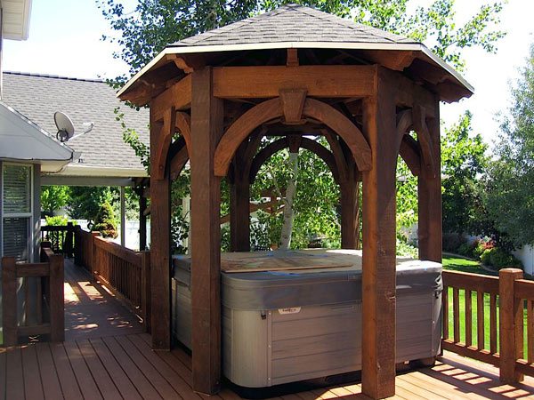 hot tub gazebo deck