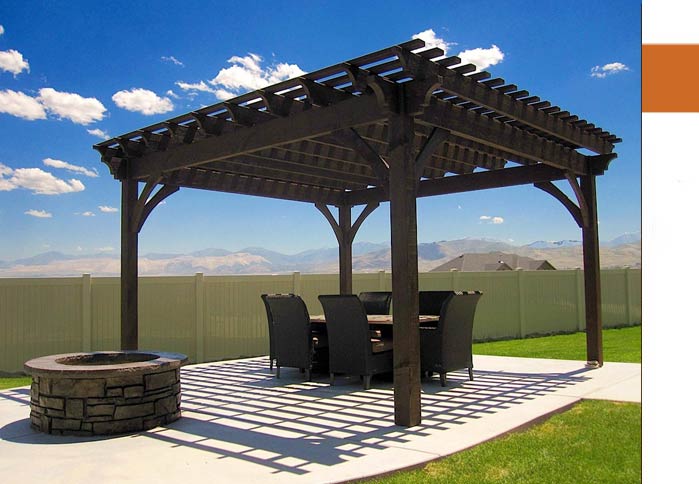 dovetail timber frame pergola kit fire pit