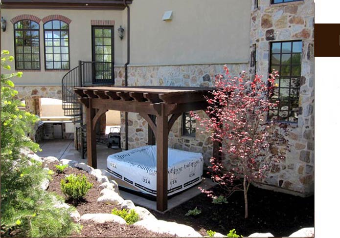 over-size-section-lounge-2 hot tub dovetail timber framed pergola kit