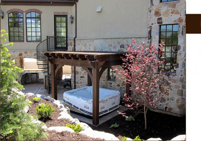 hot tub dovetail timber framed pergola kit