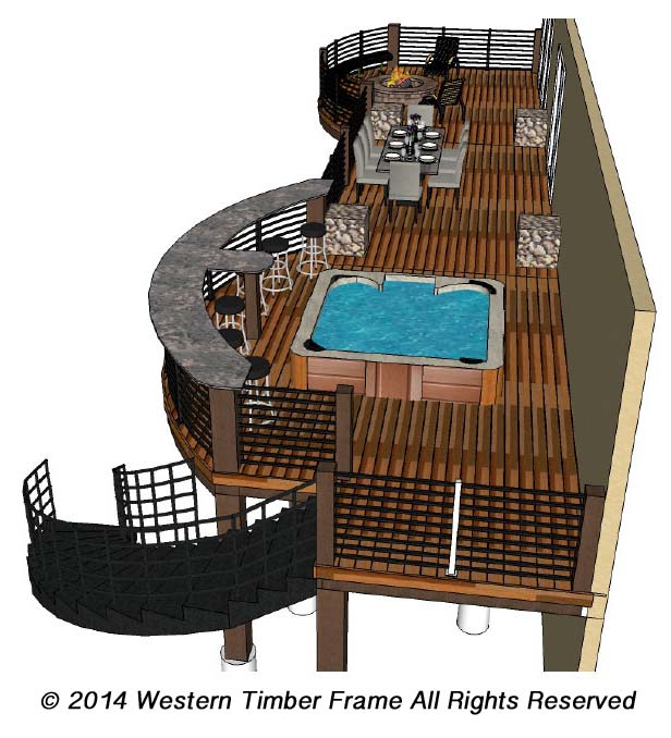 deck hot tub bar