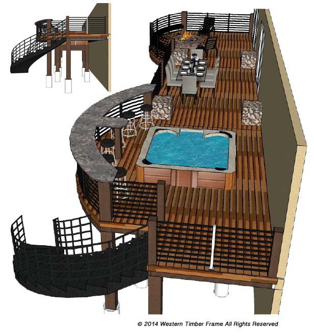 Western Timber Frame Deck Design