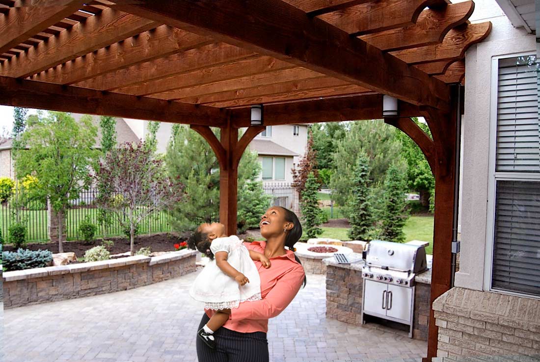 mother-and-child-pregola timber frame pergola
