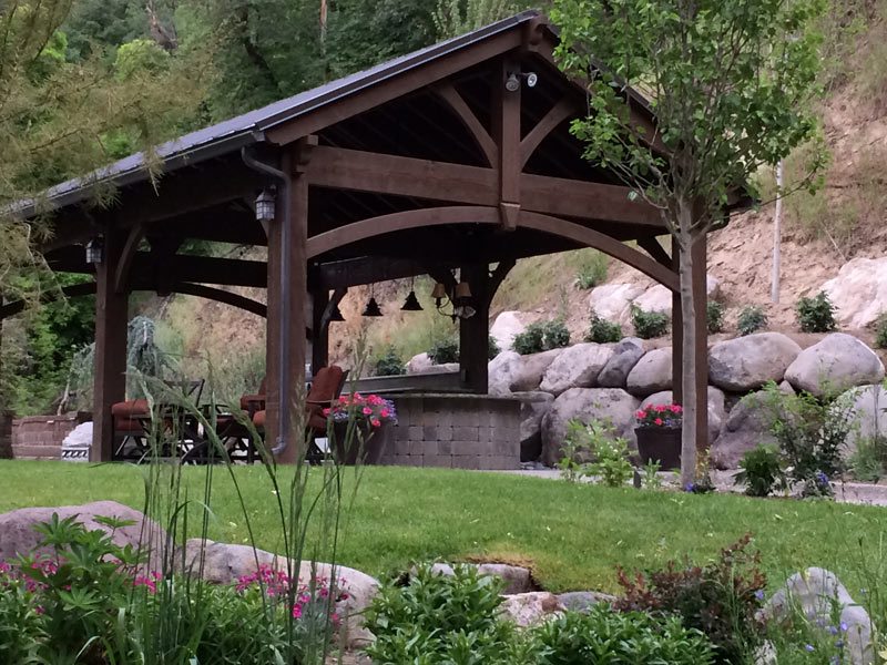 outdoor kitchen pavilion shade