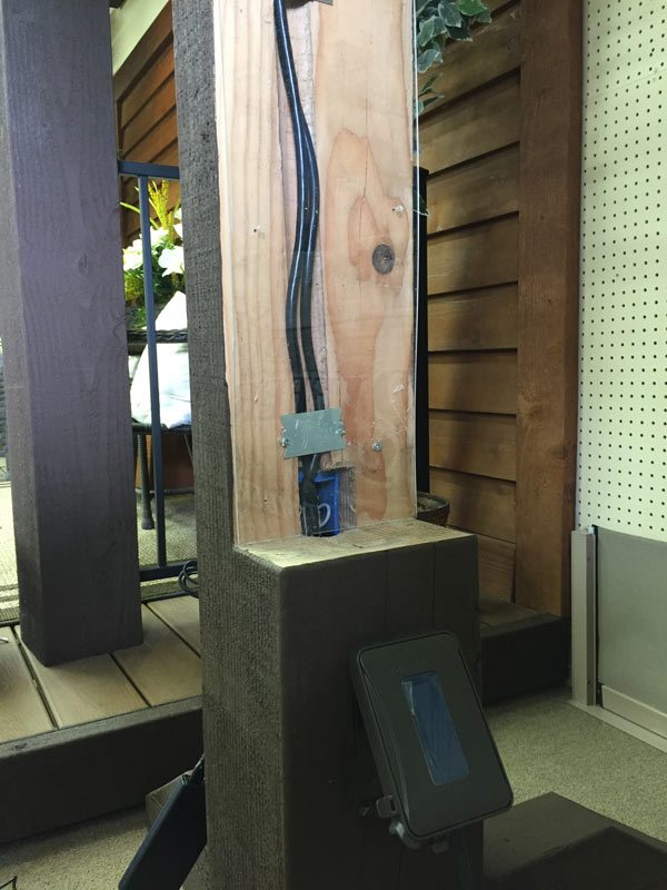 inside-post-power interior post drilled for power