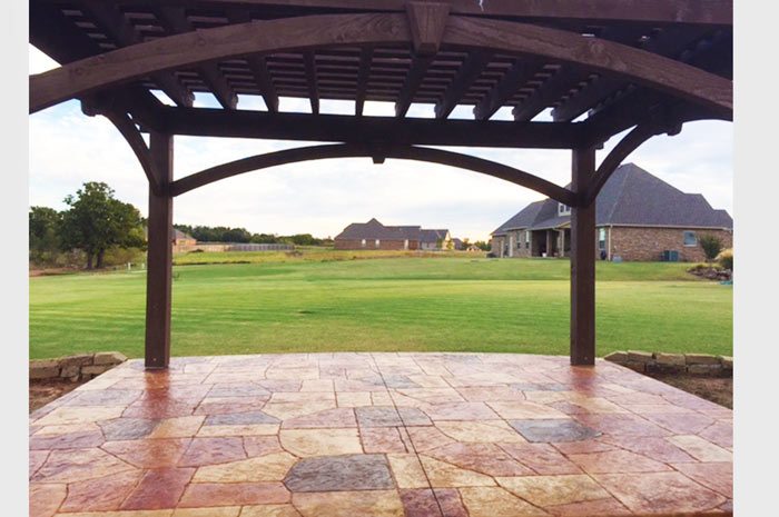 solid wood timber frame arched pergola