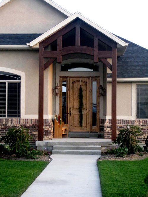 timber frame covered pavilion entryway