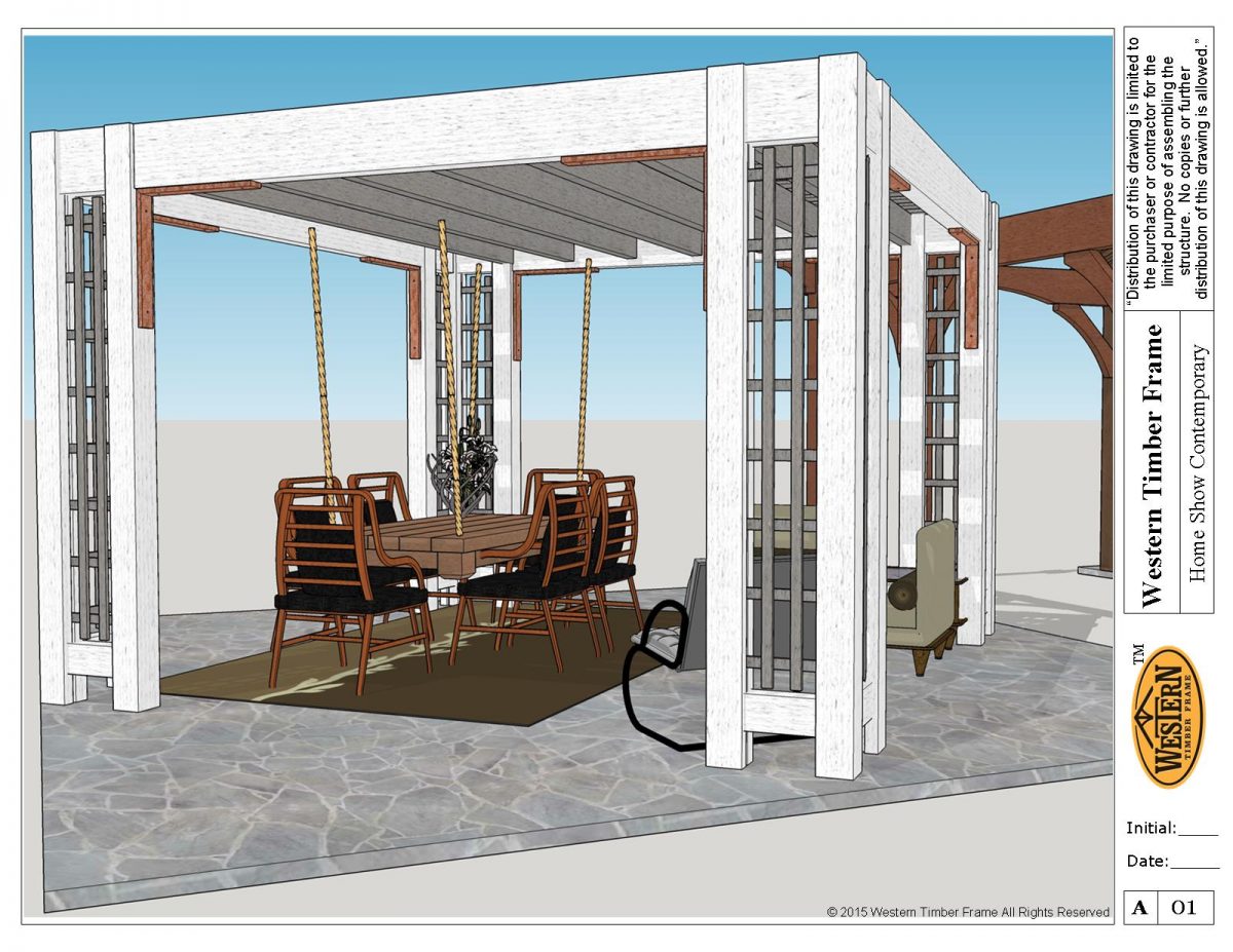 #1 - two-tone white posts & beams, & grey rafters & lattice.