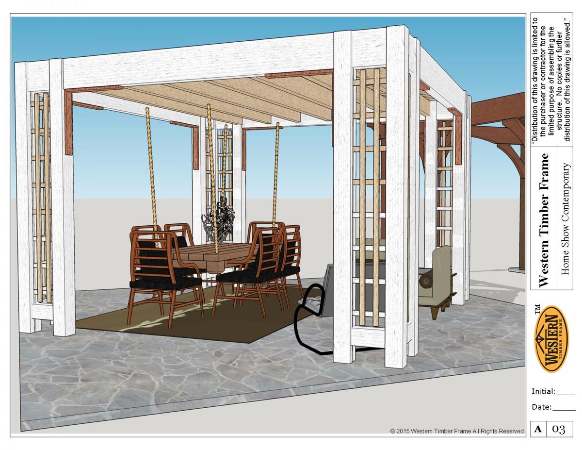 #3 - two-tone white posts & beams, & cedar rafters & lattice.