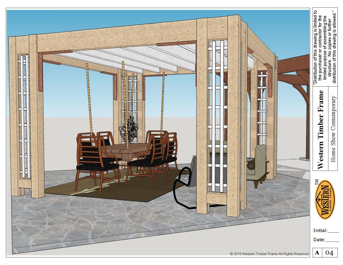 #4 - two-tone cedar posts & beams, & white rafters & lattice.