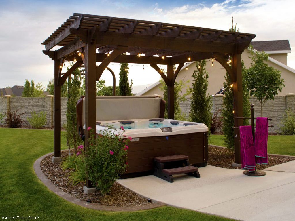 pergola kit hot tub