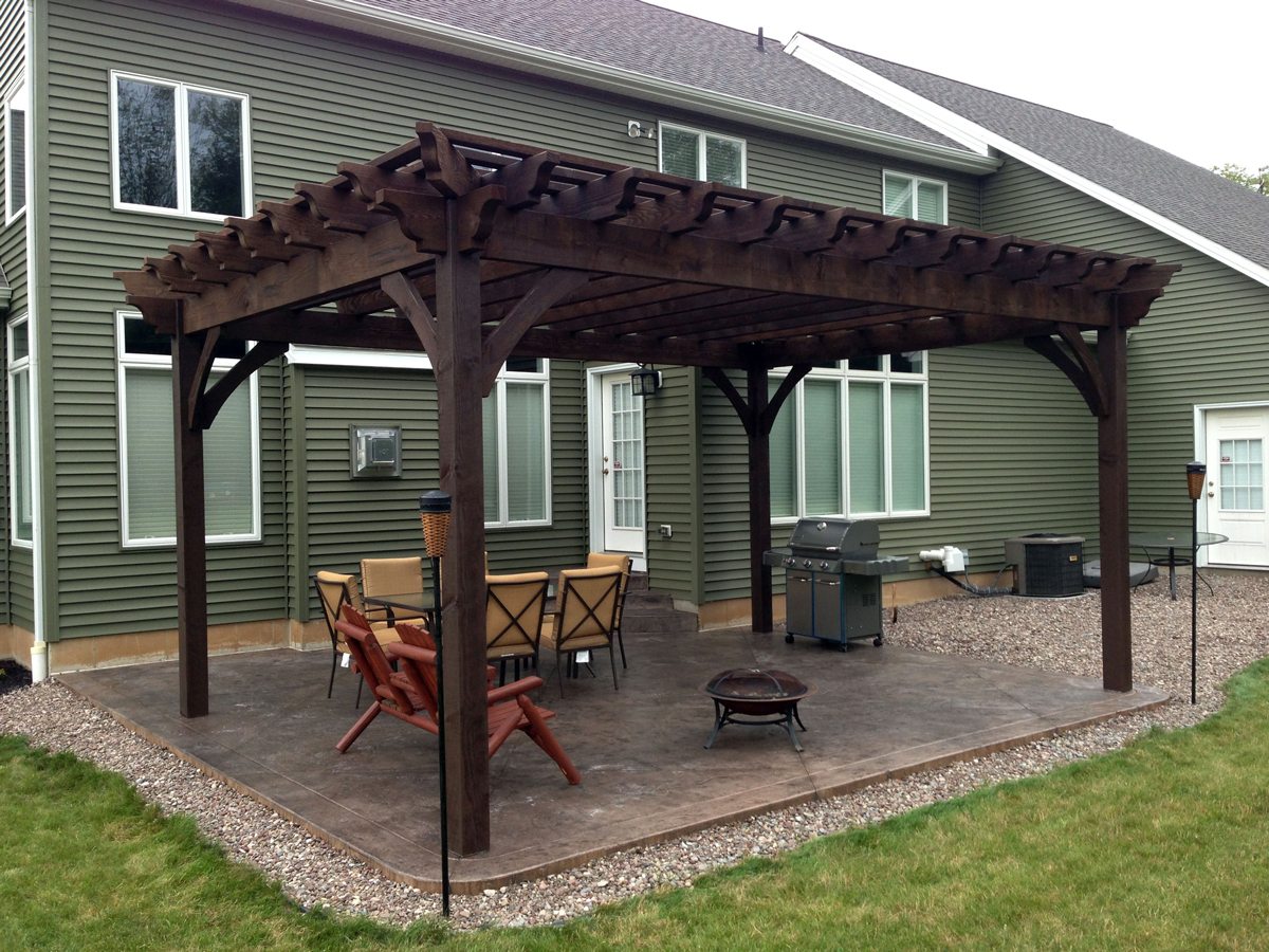 fire pit furniture pergola