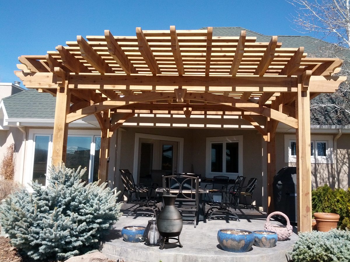 patio chiminea shade pergola custom