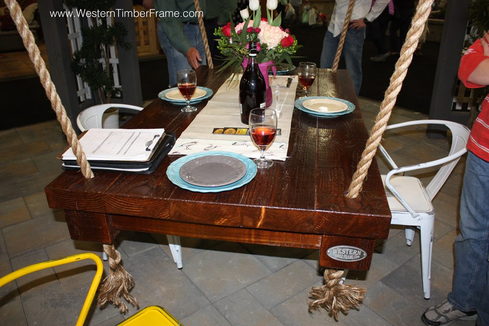 timber framed suspended table