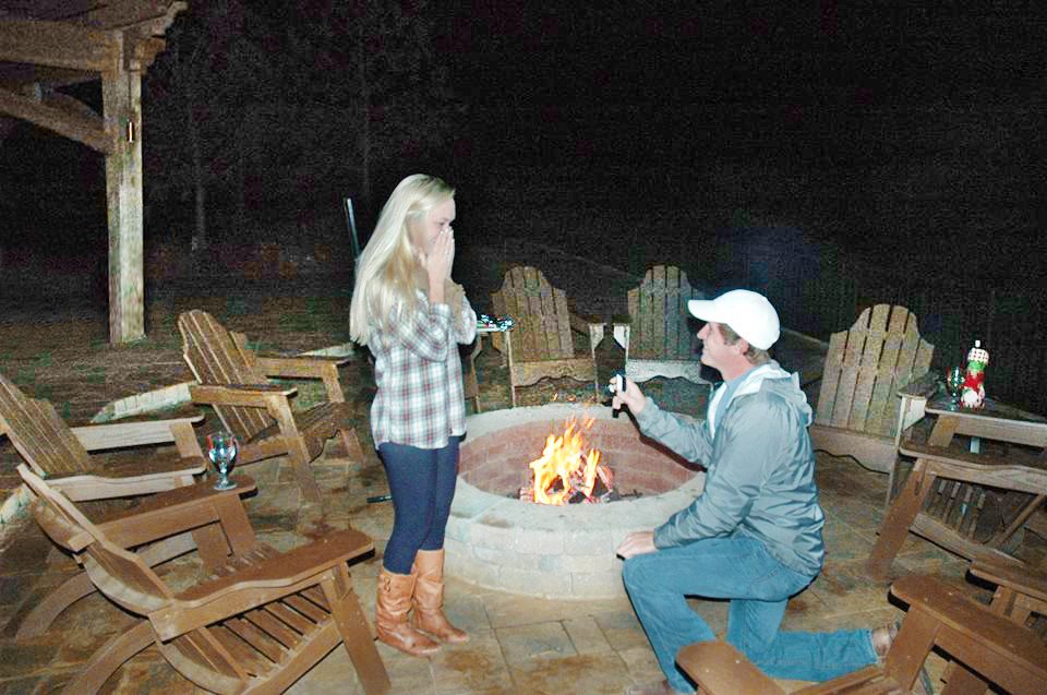 marrriage proposal fire pit