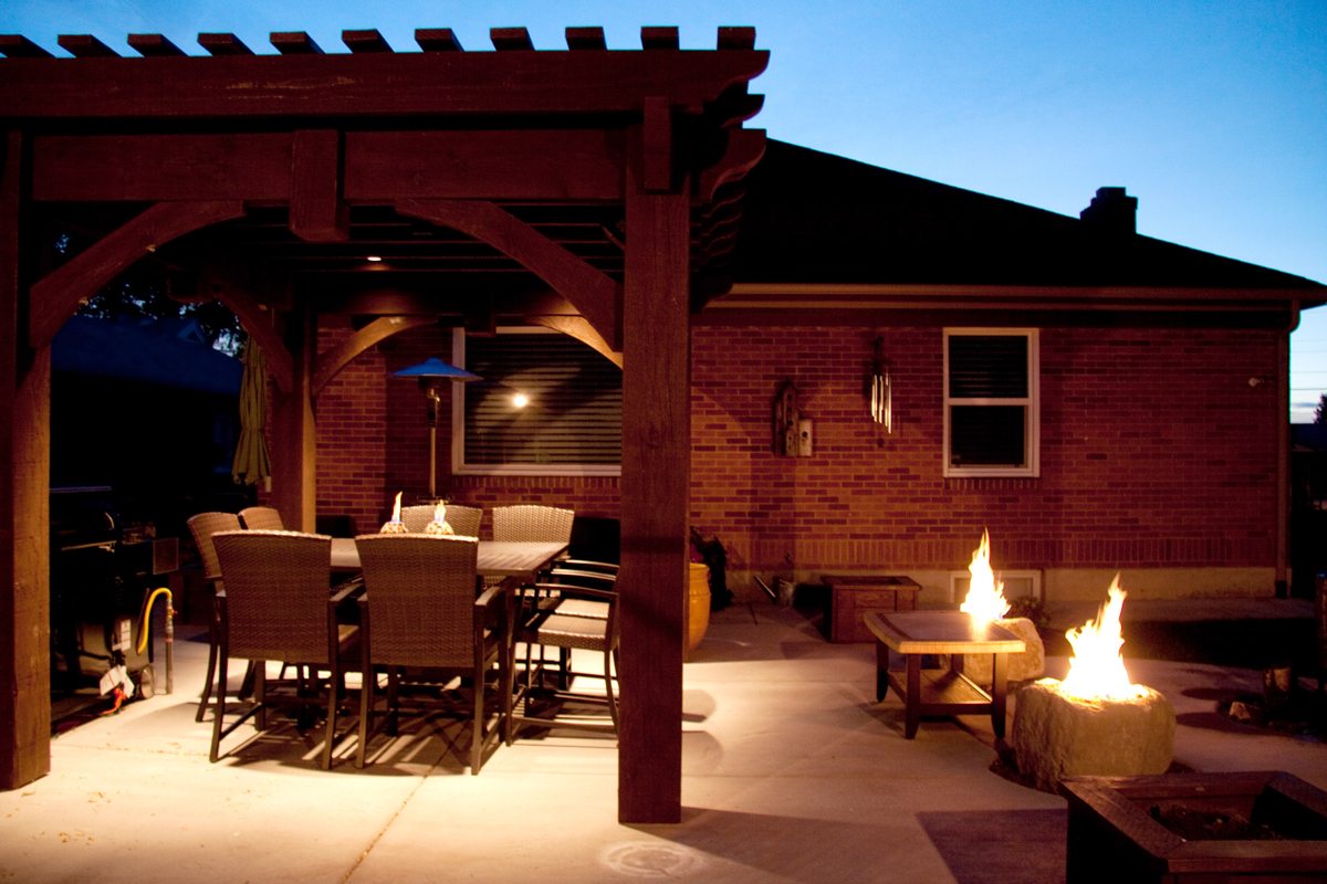 outdoor lighting fire pits pergola