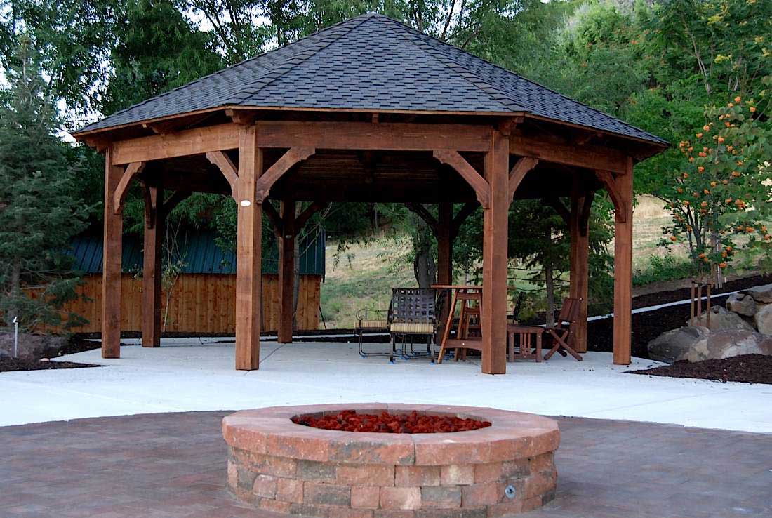 gazebo shade fire pit