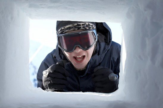 teenage boy igloo window