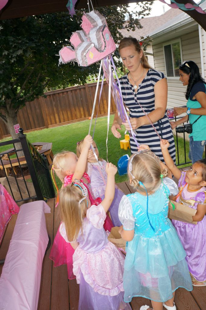 Pinata-gleason-family princess birthday party