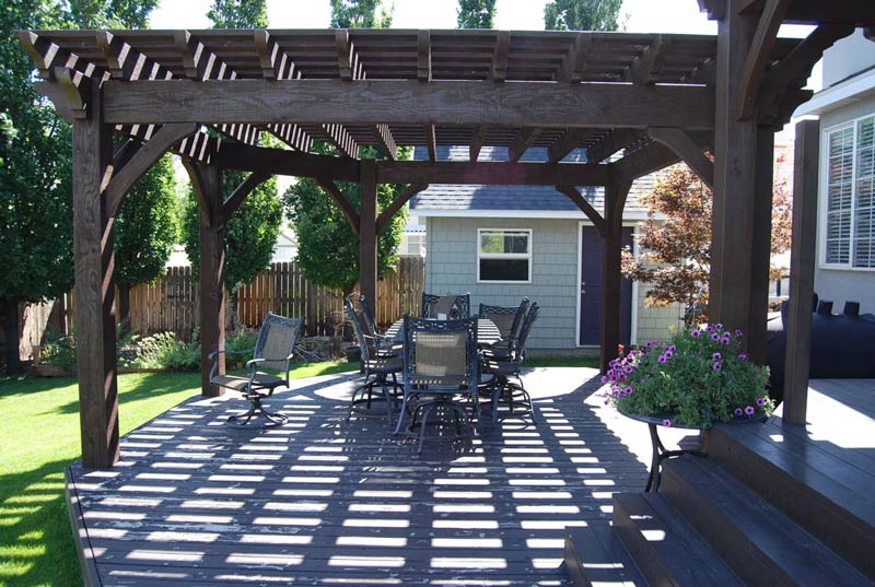 solid wood timber framed pergola