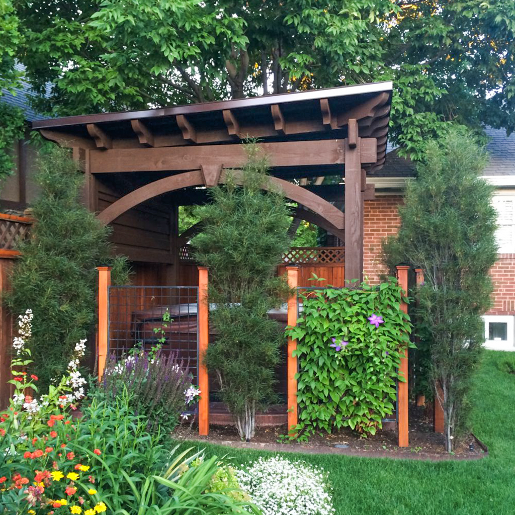 covered hot tub pergola