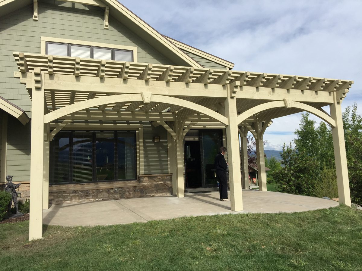 Watts-eden custom stain timber frame pergola