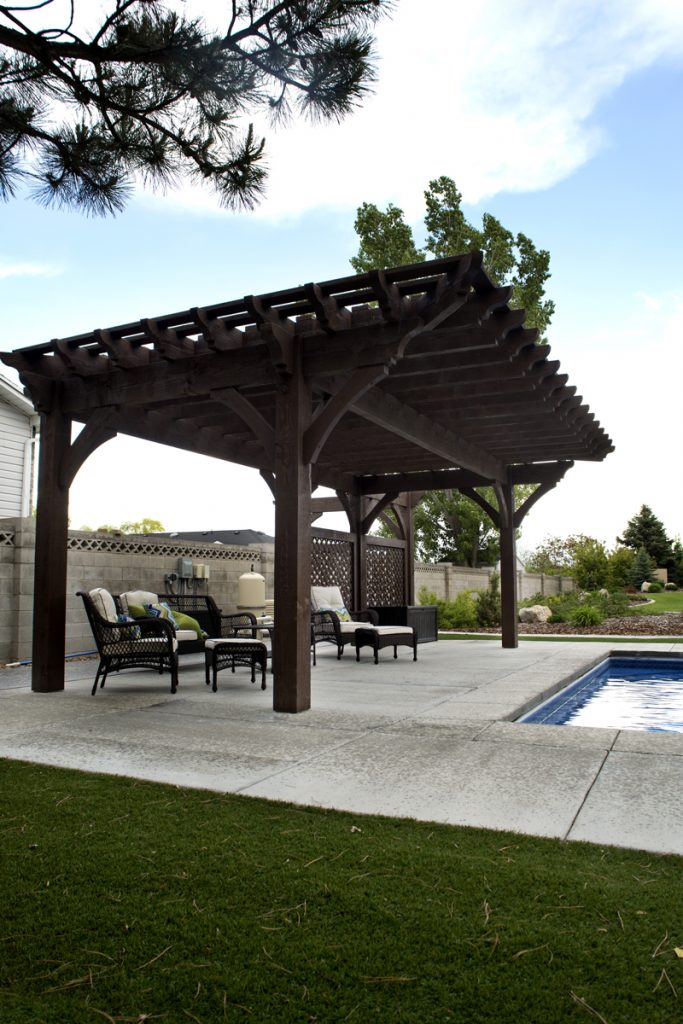 solid wood timber frame pergola