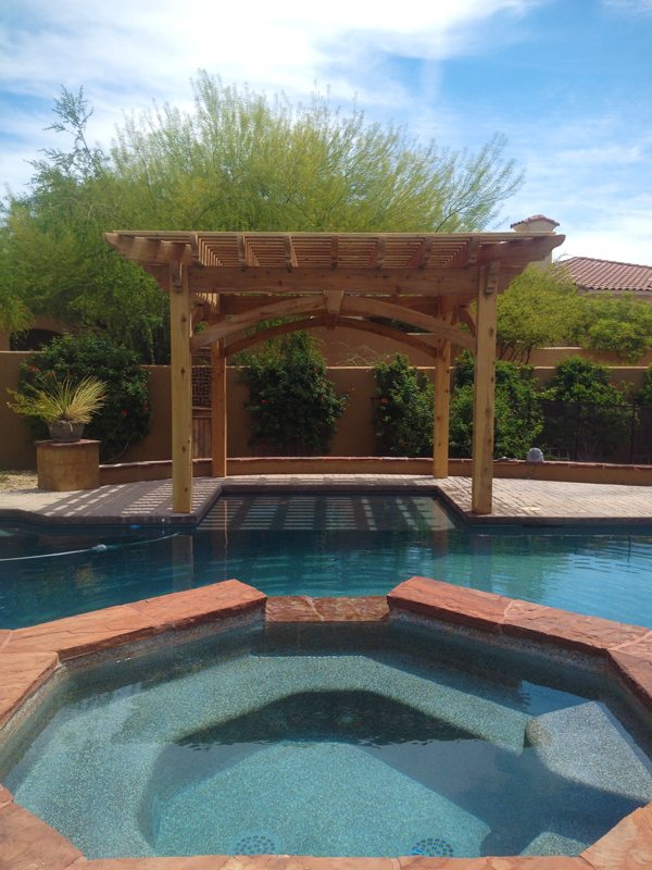 diy pergola kit installed pool