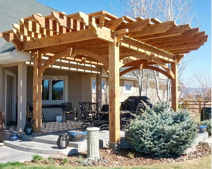 natural cantilever pergola kit