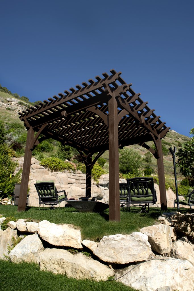 Timber frame pergola outdoor furniture