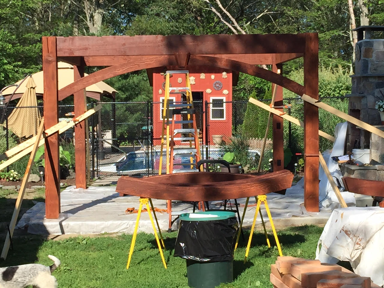 install timber frame pergola