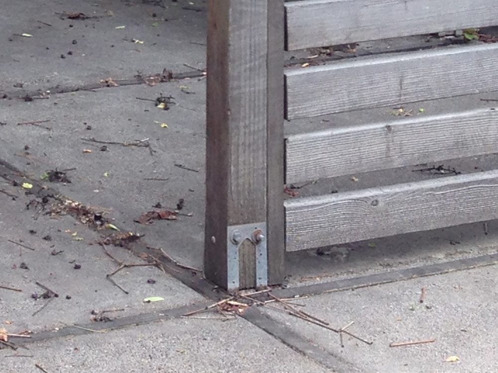 old pergola with footing