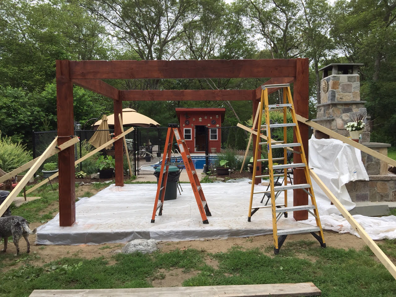 install timber frame pergola