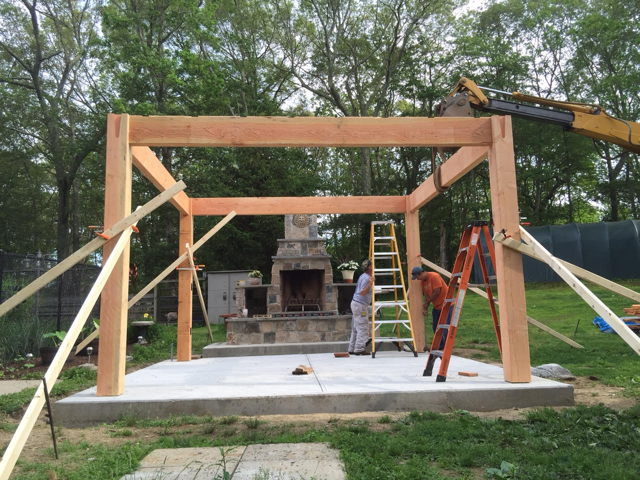 install timber frame pergola