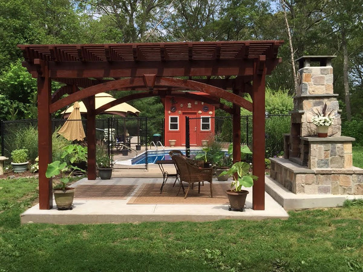 fireplace pergola