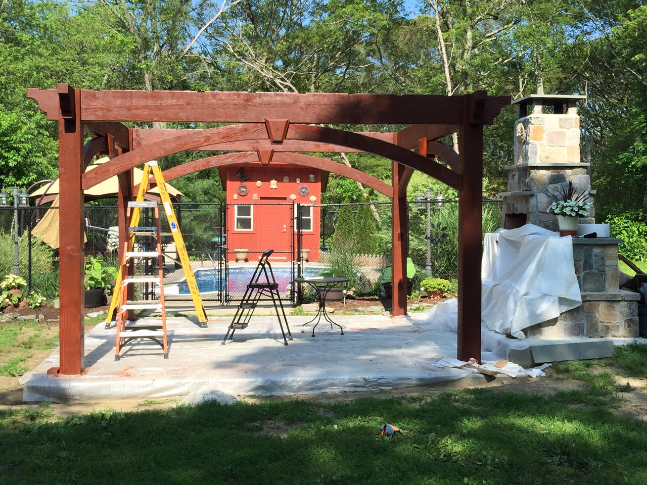 install timber frame pergola